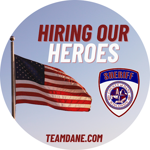 Hiring Heros sticker with flag